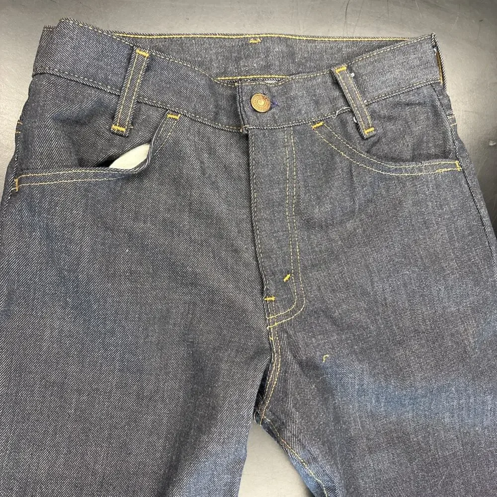 VTG 70s Orange Tab And Stitch Levi’s Wide Leg Blue Jeans Never Worn 28 X‎ 33